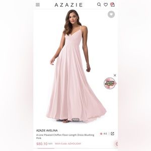 Azazie Blushing Pink formal dress